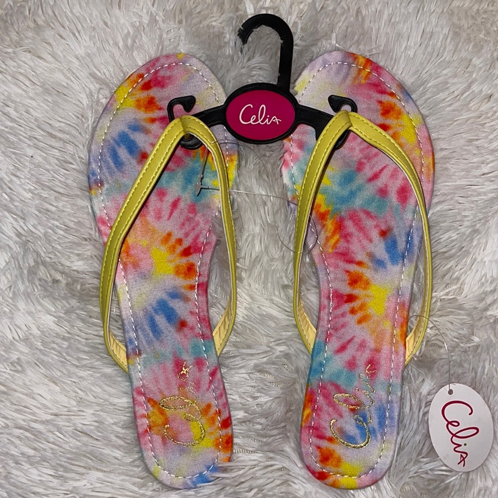 Yellow sandals multi color bottoms